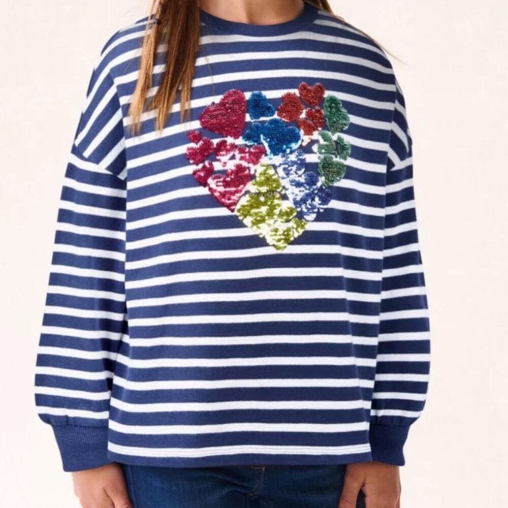 NEXT sequin heart shirt